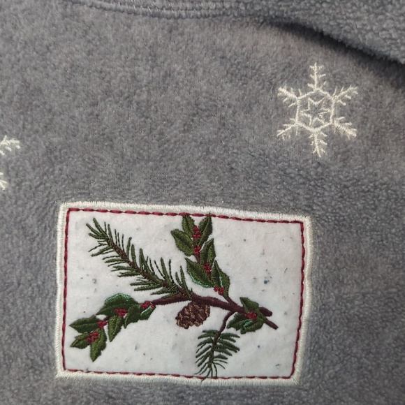 Croft & Barrow Sz PM Gray Full Zip Long Sleeve Embroidered Winter Fleece Top - Picture 4 of 8
